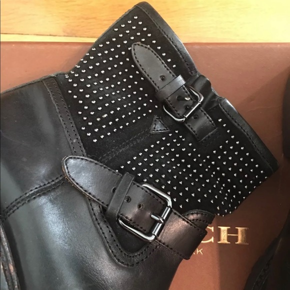Coach Gates Women’s US Moto Studded Black Boots - Picture 4 of 8